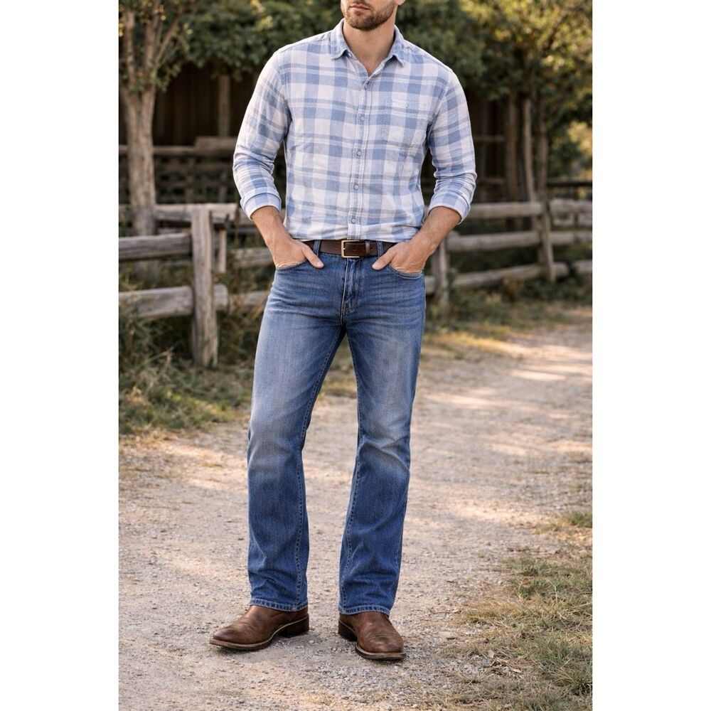 TK Axel Wolcott Vintage Bootcut Jeans Mens Size 38 Blue Denim‎ Western Style